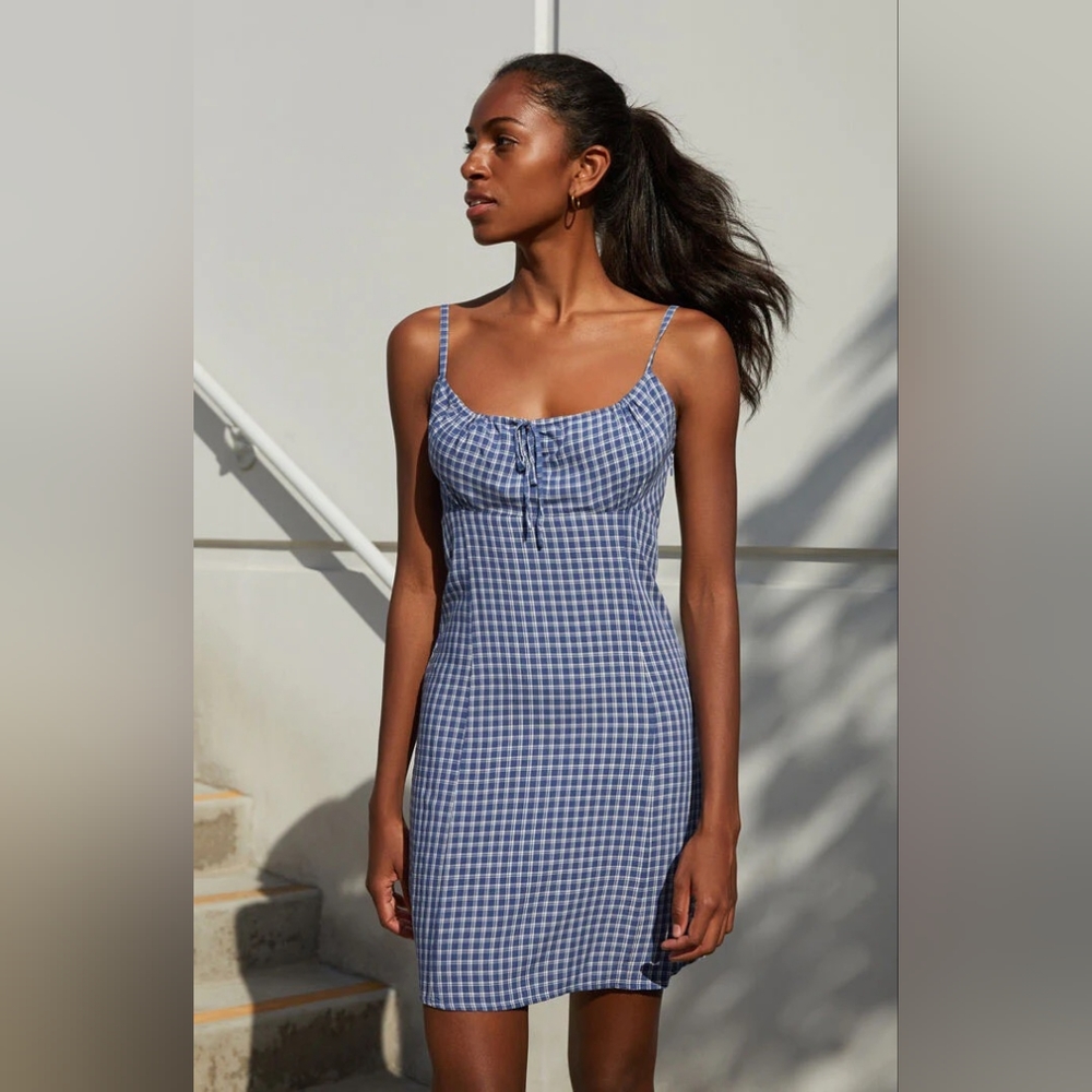Brandy Melville John Galt Rare Blue Plaid Dress (one size)